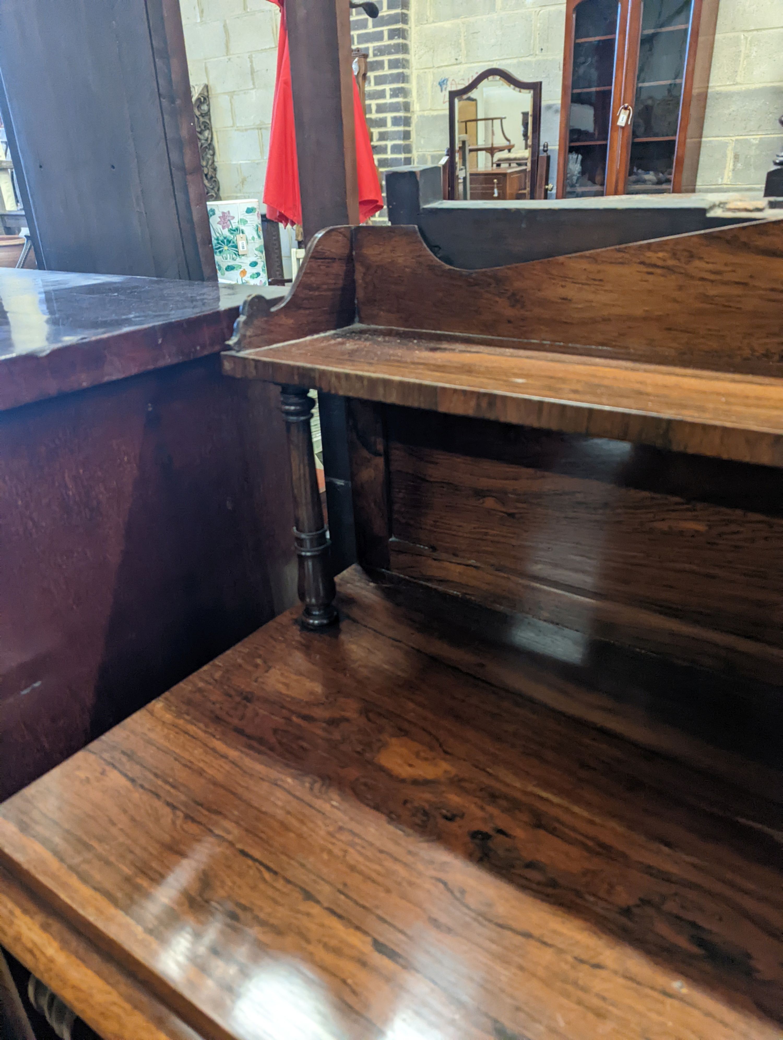 An early Victorian rosewood chiffonier, width 101cm, depth 45cm, height 127cm